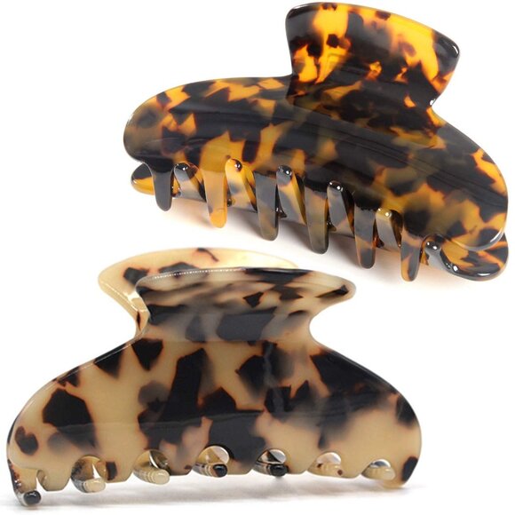 Accessories - 2 Pack Big Hair Claw Clips Tortoise Shell Nonslip Large Claw Clip For Women Cell